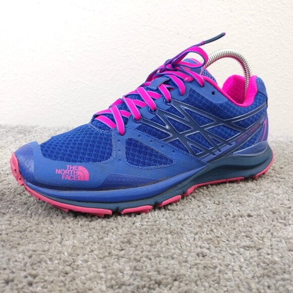 The North Face Ultra Cardiac Womens Size 7.5 Running Shoes Vibram Blue Pink - Picture 1 of 11